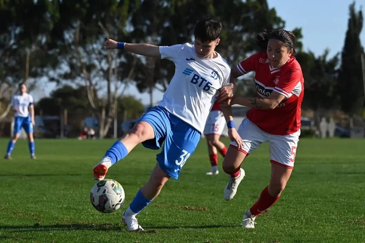 Daniela Petrova scored one of Dynamo’s two goals against Spartak in a friendly game at the pre-season training camp