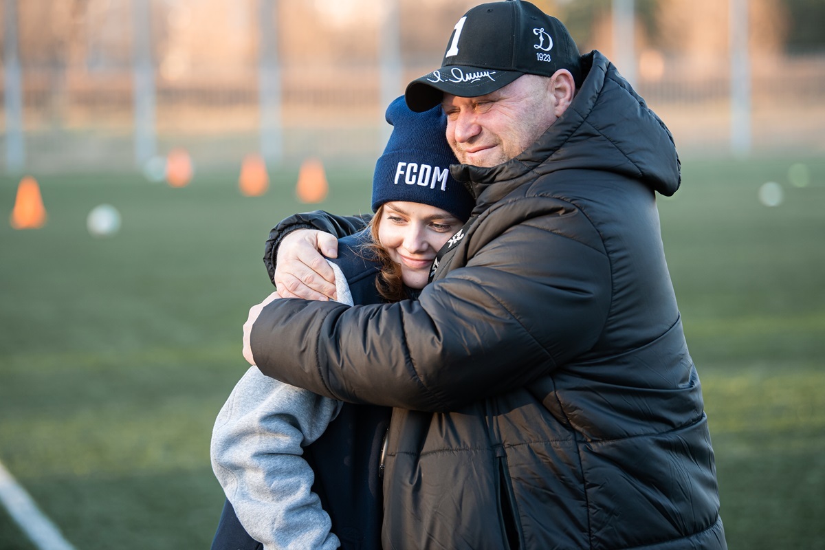 Ekaterina Selezneva and head coach of the WFC Dynamo Sergei Lavrentyev